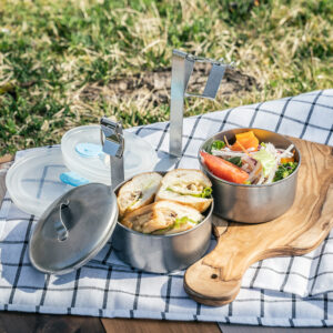 ステンレスフードキャリアー 中フタ付き10cmx2